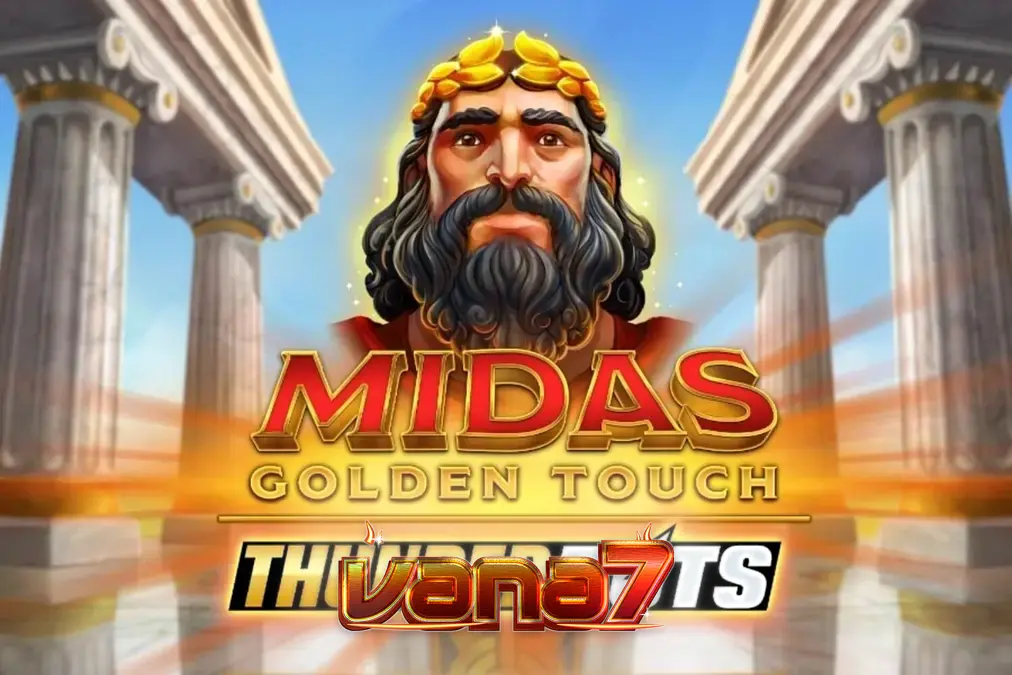 Interface visual do slot Midas Golden Touch: Thunder Pots com elementos dourados e baús de bônus